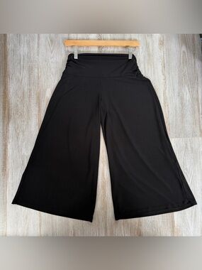 Susan Lawrence Black Capri Palazzo Wide Leg Pants Size Medium